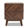 Pemberly Row Modern Walnut Brown Finished Wood 2-Drawer Nightstand