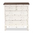 Pemberly Row Brown and White Finished Wood 5-Drawer Storage Cabinet