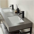 Pemberly Row Double Sink Bathroom Vanity - Matte Black Frame Gray Top
