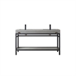 Pemberly Row Double Sink Bathroom Vanity - Matte Black Frame Gray Top