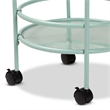 Pemberly Row Mid-Century Modern Green Finished Metal 2-Tier Kitchen Cart