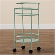 Pemberly Row Mid-Century Modern Green Finished Metal 2-Tier Kitchen Cart