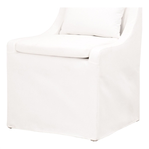 Pemberly Row Modern 19&quot Fabric Dining Chair - White/Set of 2