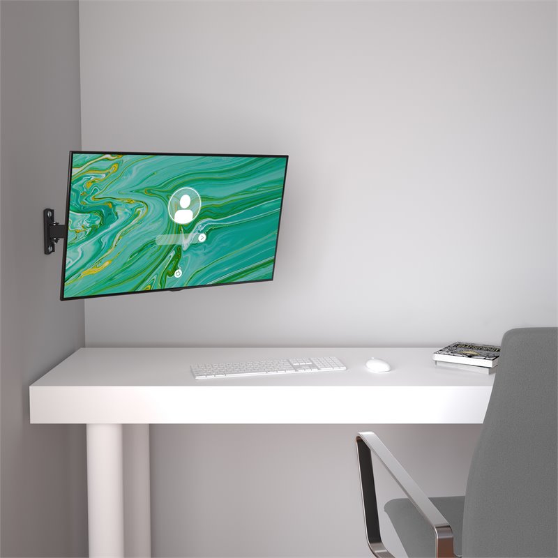 Pemberly Row Extendable Tilt & Turn Black Monitor Wall Mount for 13