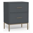 Pemberly Row Contemporary Two Drawer Nightstand in Slate Gray
