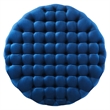 Pemberly Row Modern Button Tufted Round Velvet Ottoman in Navy