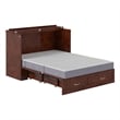 Pemberly Row Murphy Modern Wood Full Bed Chest with Mattress in Walnut