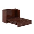 Pemberly Row Murphy Modern Wood Full Bed Chest with Mattress in Walnut