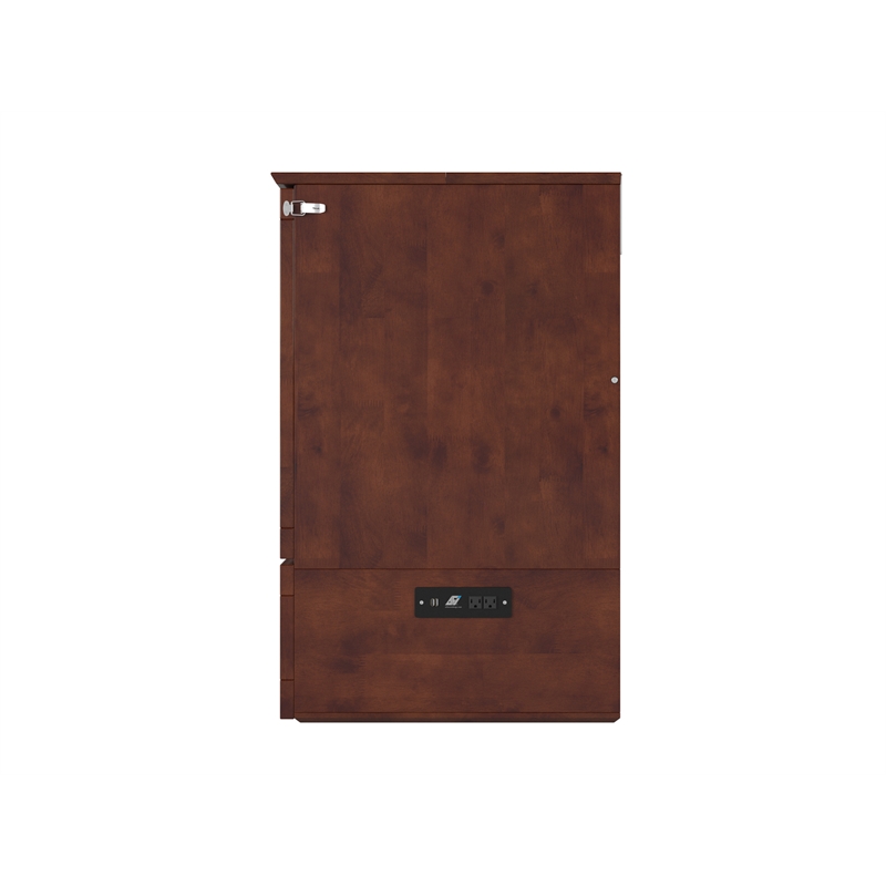 Pemberly Row Murphy Modern Wood Full Bed Chest with Mattress in Walnut