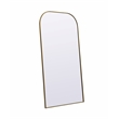 Pemberly Row Arch Modern MDF Wood/Iron Full Length Mirror in Brass