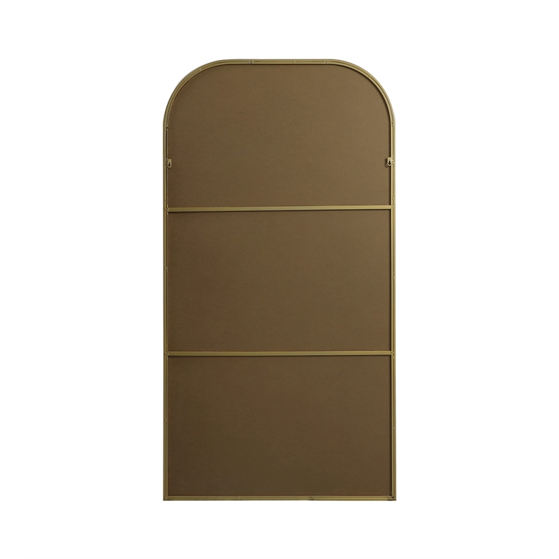 Pemberly Row Arch Modern MDF Wood/Iron Full Length Mirror in Brass