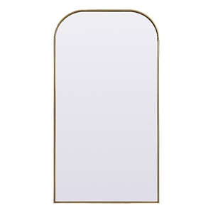 Pemberly Row Arch Modern MDF Wood/Iron Full Length Mirror in Brass