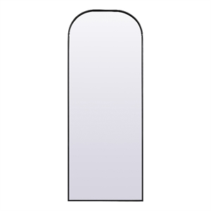 Pemberly Row 28x74&quot Arch Modern Iron/Wood Full Length Mirror in Black
