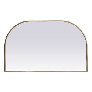 Pemberly Row 39x24&quot Arch Modern MDF Wood/Iron Mirror in Brass