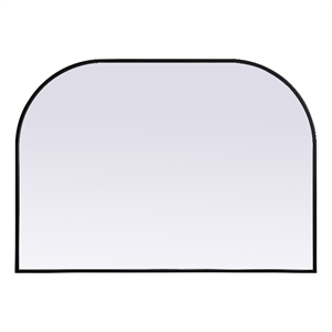 Pemberly Row 42x30&quot Arch Modern MDF Wood/Iron Mirror in Black