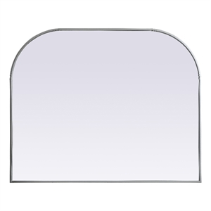 Pemberly Row 42x34&quot Arch Modern MDF Wood/Iron Mirror in Silver