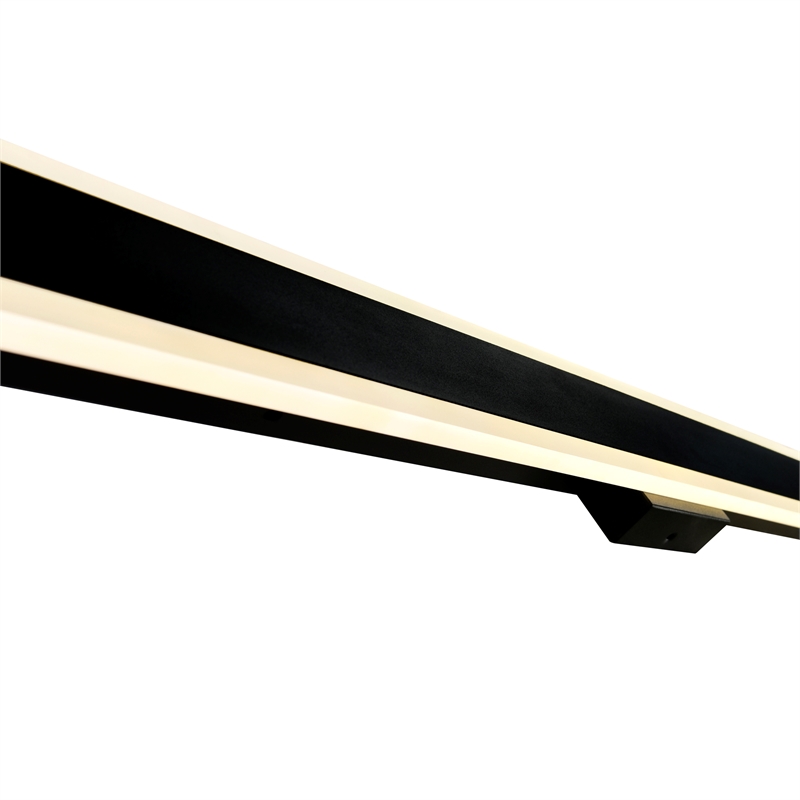 Pemberly Row Modern LED Integrated Black Metal Outdoor Wall Light