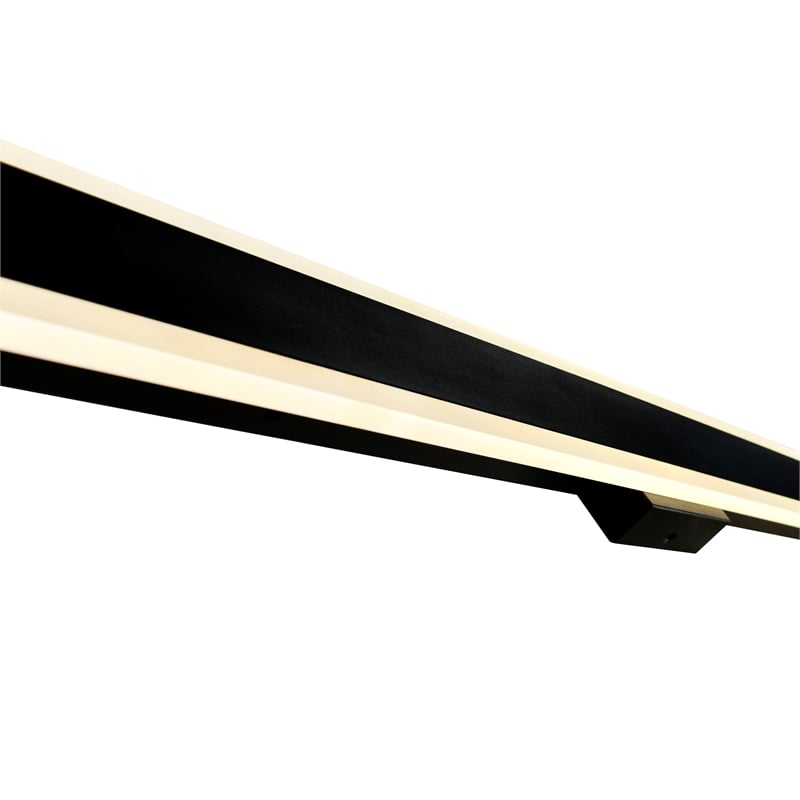 Pemberly Row Modern LED Integrated Black Metal Outdoor Wall Light