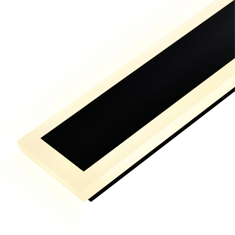 Pemberly Row Modern LED Integrated Black Metal Outdoor Wall Light