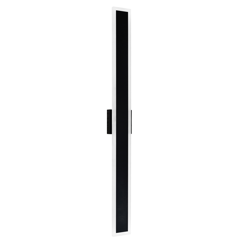 Pemberly Row Modern LED Integrated Black Metal Outdoor Wall Light