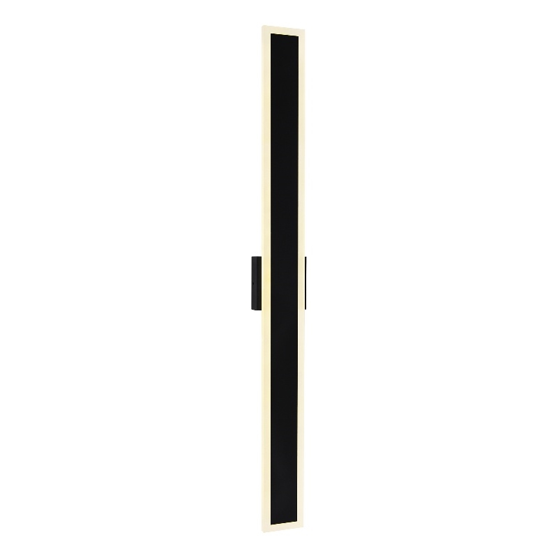 Pemberly Row Modern LED Integrated Black Metal Outdoor Wall Light