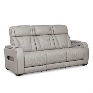 Pemberly Row Contemporary Power Reclining Sofa in Gray