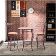 Pemberly Row Modern Metal Bar Height 3 Piece Pub Set Brown Finish