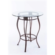 Pemberly Row Modern Metal Bar Height 3 Piece Pub Set Brown Finish