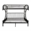 Pemberly Row Modern Twin-Over-Full Futon Metal Bunk Bed in Black