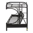 Pemberly Row Modern Twin-Over-Full Futon Metal Bunk Bed in Black
