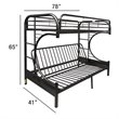 Pemberly Row Modern Twin-Over-Full Futon Metal Bunk Bed in Black