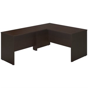 Pemberly Row 60W Desk Shell with 48W Return in Mocha Cherry - Engineered Wood
