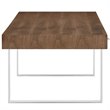 Pemberly Row Modern Stainless Steel & Wood Office Desk in Walnut