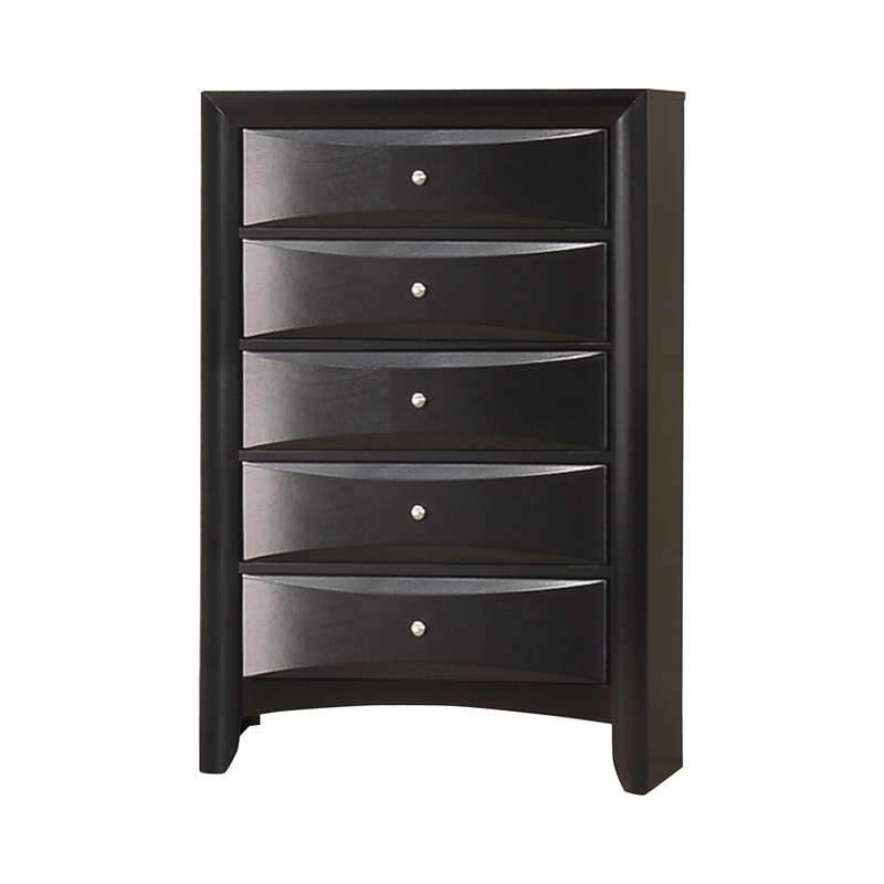 Pemberly Row 5-Piece Wood Queen Storage Bedroom Set in Black