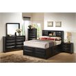Pemberly Row 5-Piece Wood Queen Storage Bedroom Set in Black