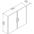 Pemberly Row 2 Door Kit for Bookcase in Storm Gray - Engineered Wood