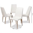 Pemberly Row Modern Faux Leather Dining Chair in White (Set of 4)
