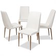 Pemberly Row Modern Faux Leather Dining Chair in White (Set of 4)