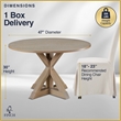 Pemberly Row Modern / Contemporary Round Dining Table Rustic Beige