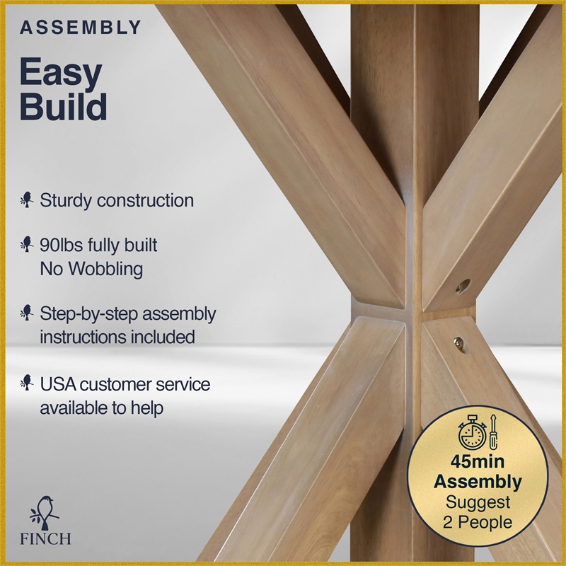 Pemberly Row Modern / Contemporary Round Dining Table Rustic Beige