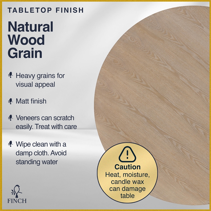 Pemberly Row Modern / Contemporary Round Dining Table Rustic Beige