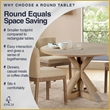 Pemberly Row Modern / Contemporary Round Dining Table Rustic Beige