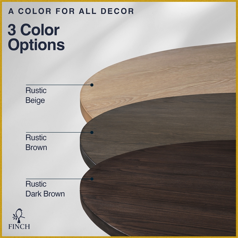 Pemberly Row Modern / Contemporary Round Dining Table Rustic Beige