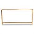 Pemberly Row Glam Gold Finished Metal and Mirrored Glass Console Table