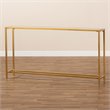 Pemberly Row Glam Gold Finished Metal and Mirrored Glass Console Table