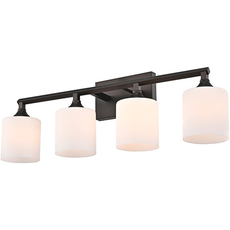 Pemberly Row Contemporary 4 Light Rubbed Bronze Bath Vanity Fixture 29