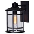 Pemberly Row 1 Light Farmhouse Metal Outdoor Wall Lantern in Black