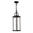 Pemberly Row 1 Light Farmhouse Metal LED Outdoor Pendant in Black