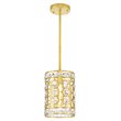 Pemberly Row 1 Light Transitional Metal Pendant in Champagne Gold