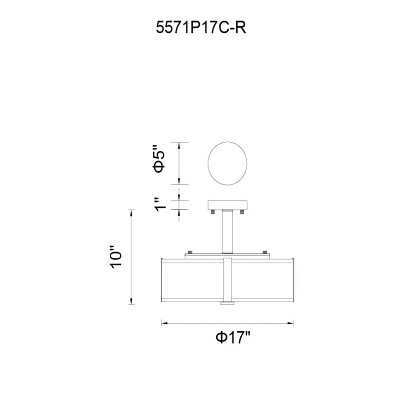 Pemberly Row 4 Light Metal Chandelier with Drum Shade in Chrome